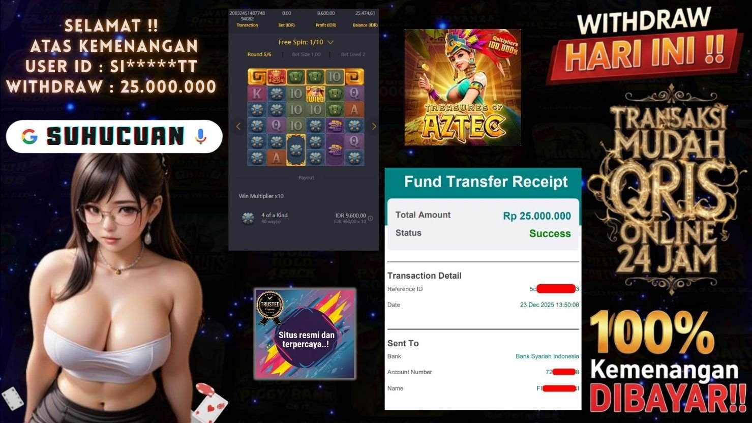 SUHUCUAN JACKPOT SLOT TREASURES OF AZTEC